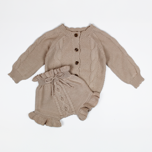 Set Cardigan e Shorts 100% Cotone