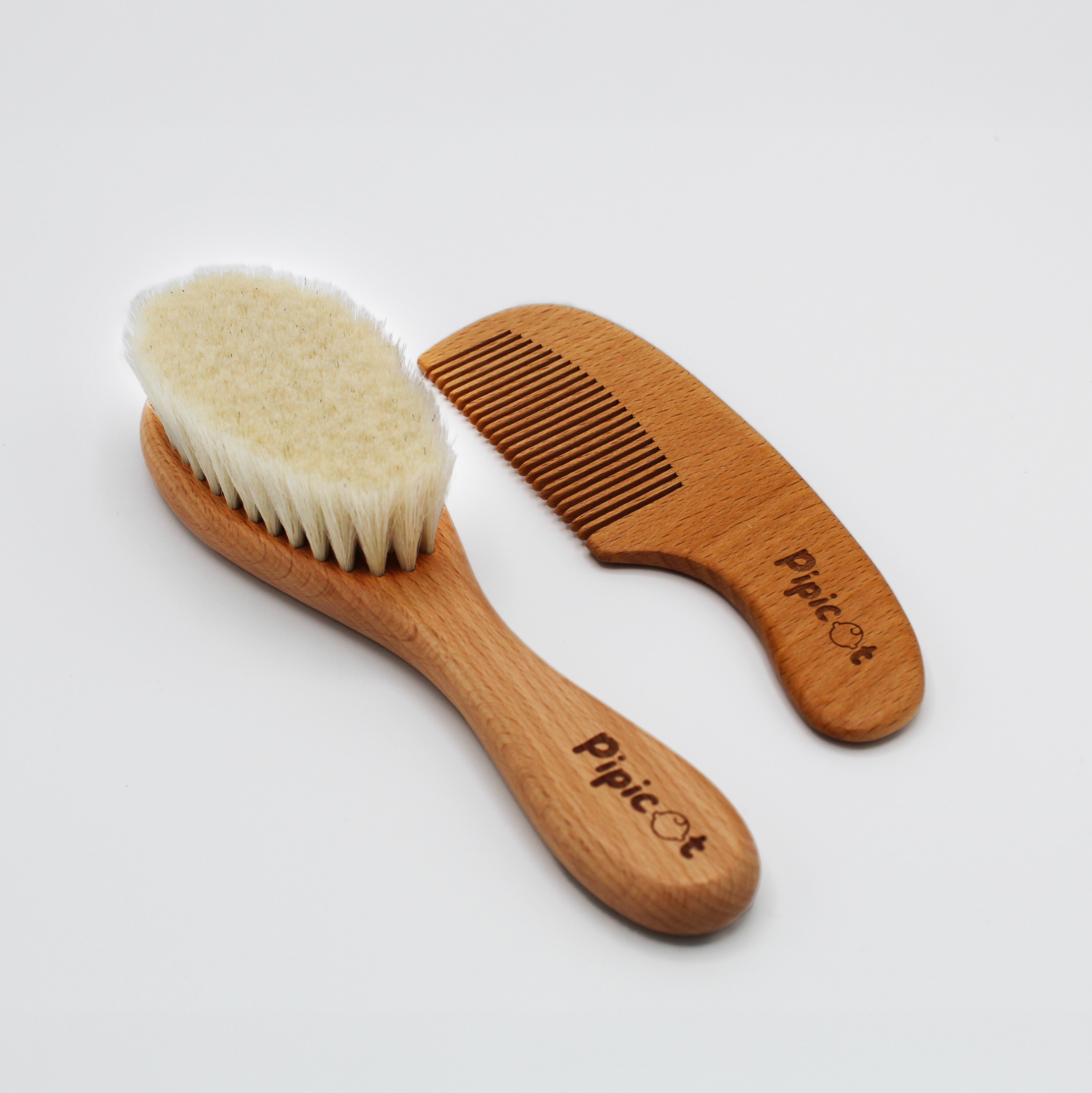 Set spazzola con setole naturali e pettine in legno eco friendly