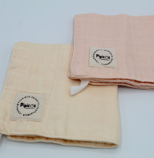 Set 2 pezzi mussole neonato in cotone – Made in Italy