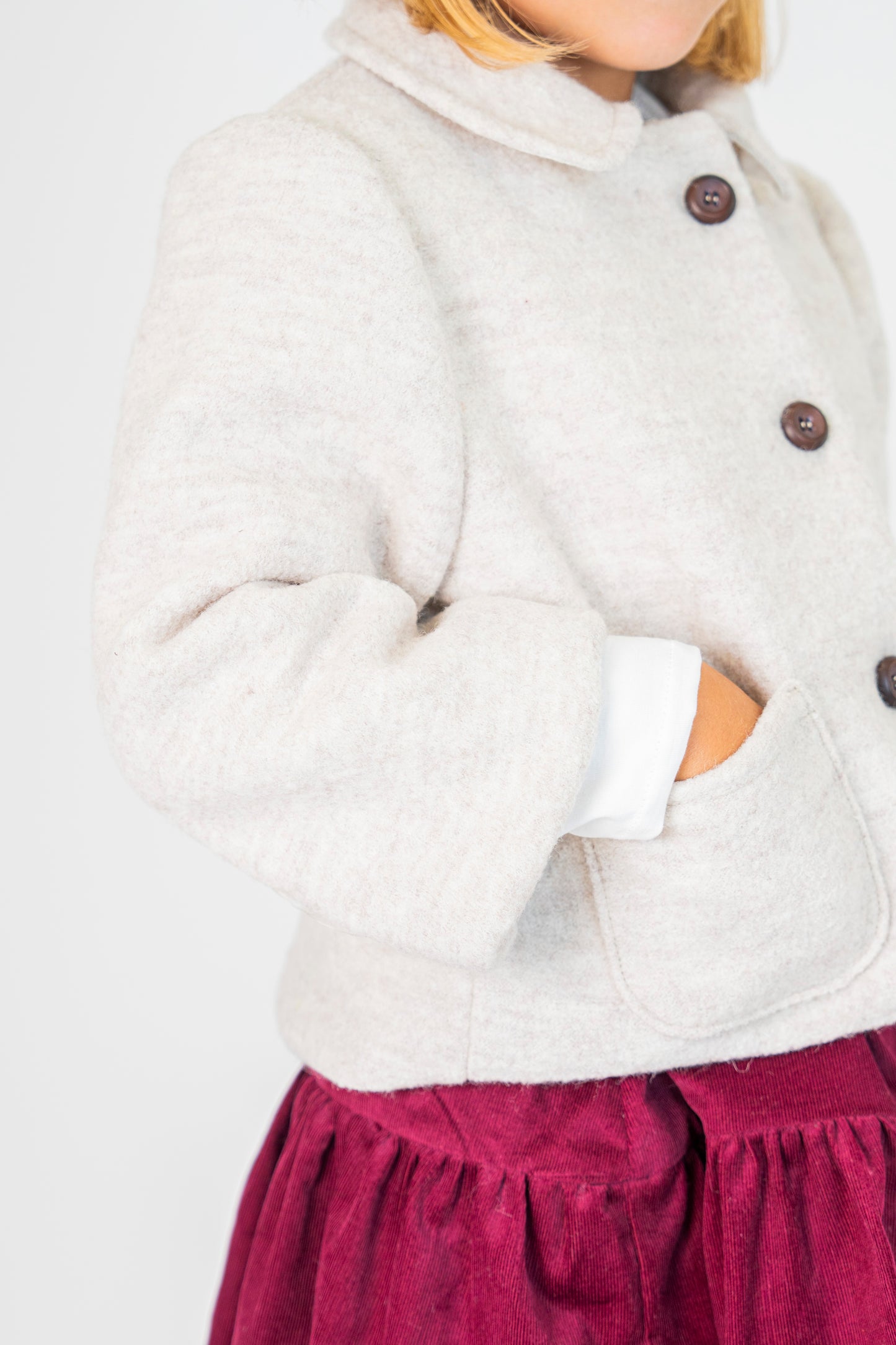 Cappotto corto in lana 100% mulesing free