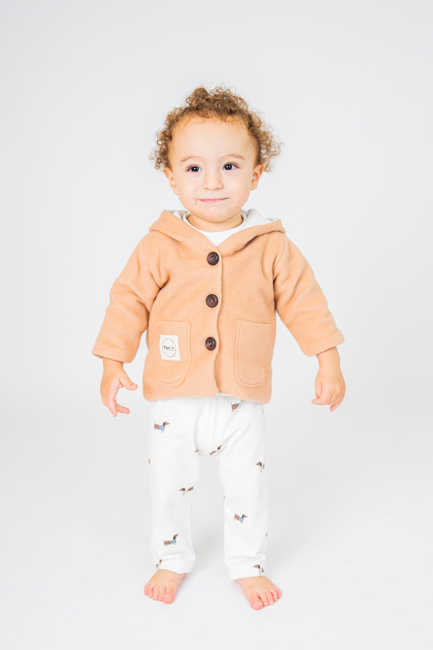 Giacca in pile di cotone con cappuccio