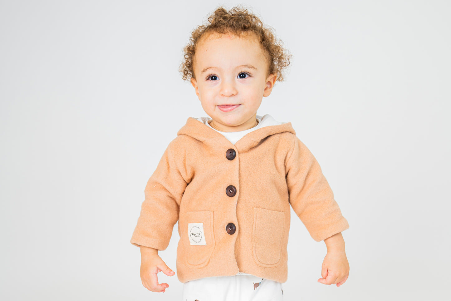 Giacca in pile di cotone con cappuccio