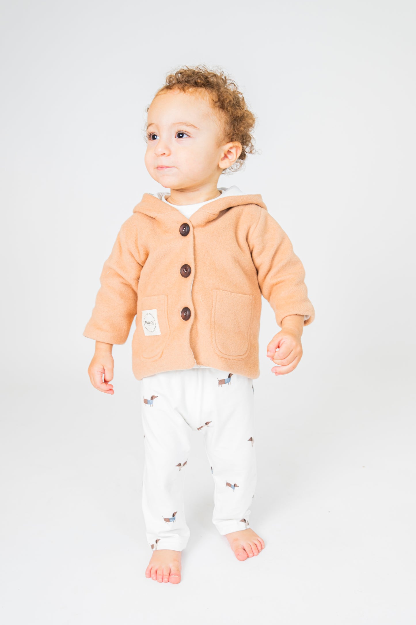 Giacca in pile di cotone con cappuccio