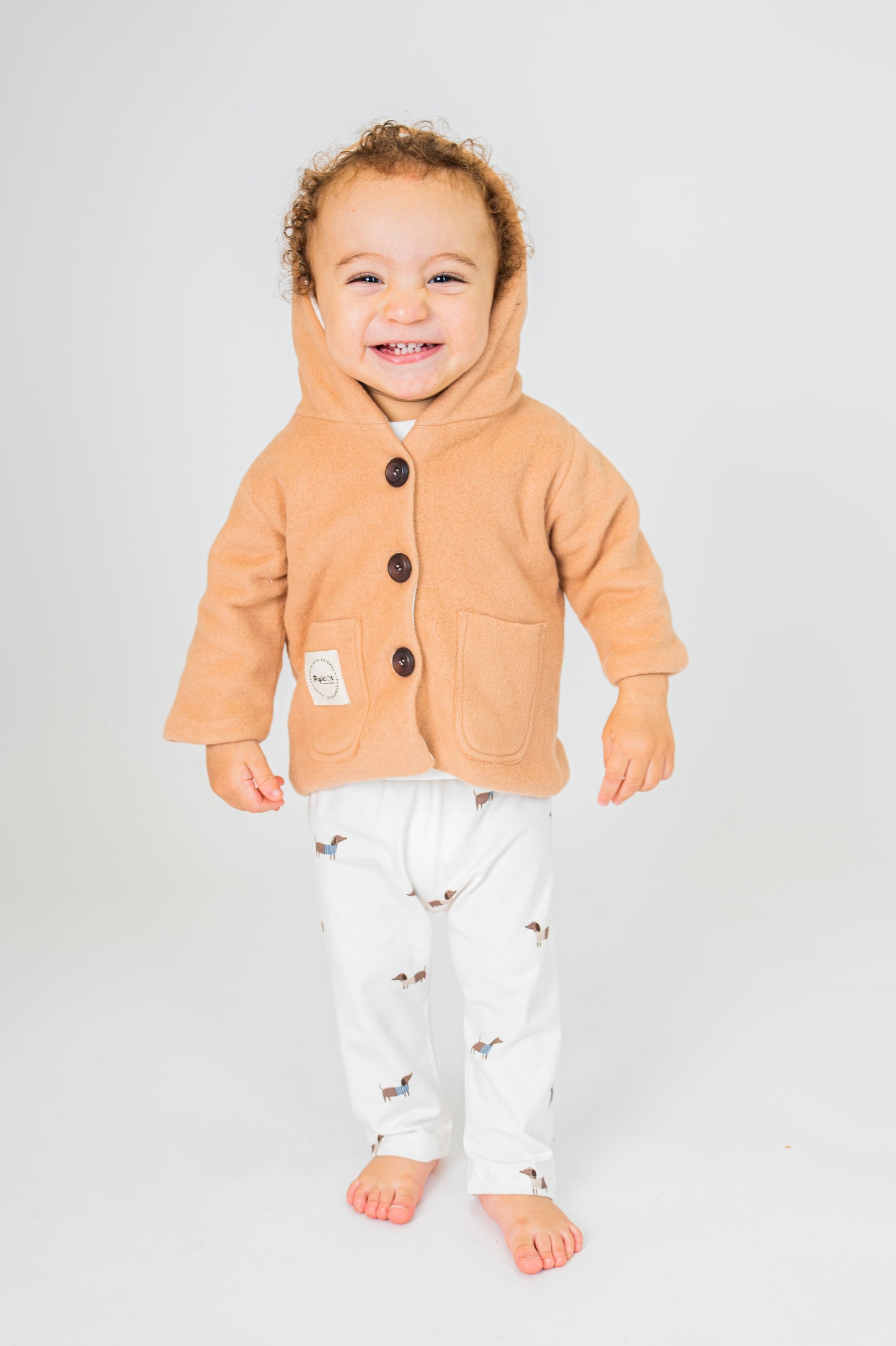 Giacca in pile di cotone con cappuccio