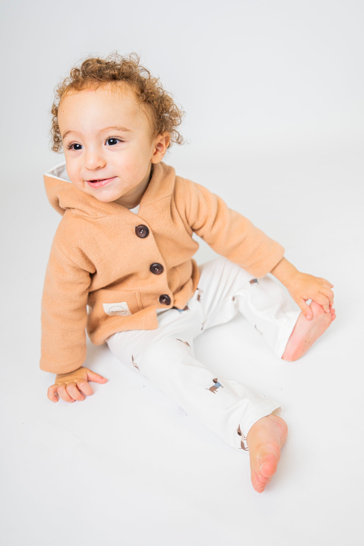 Giacca in pile di cotone con cappuccio