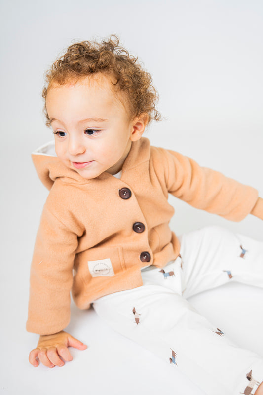 Giacca in pile di cotone con cappuccio