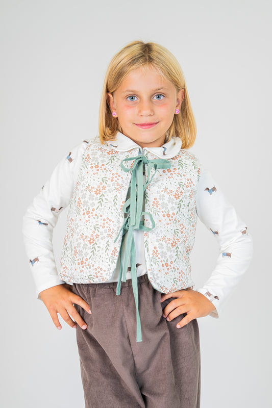 Gilet imbottito in cotone 100% con laccio frontale