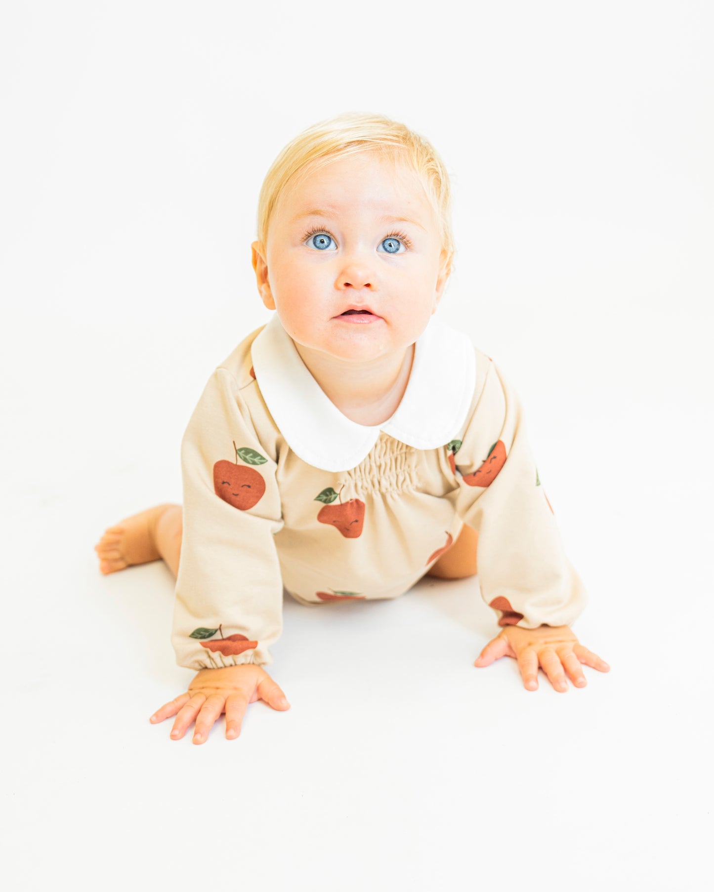 Camicetta neonata con colletto Peter Pan in jersey di cotone