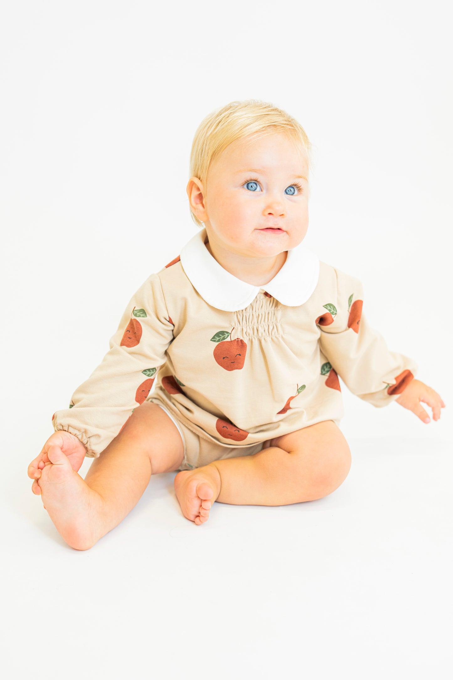 Camicetta neonata con colletto Peter Pan in jersey di cotone