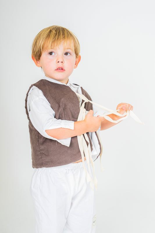 Gilet imbottito in velluto  100% con laccio frontale