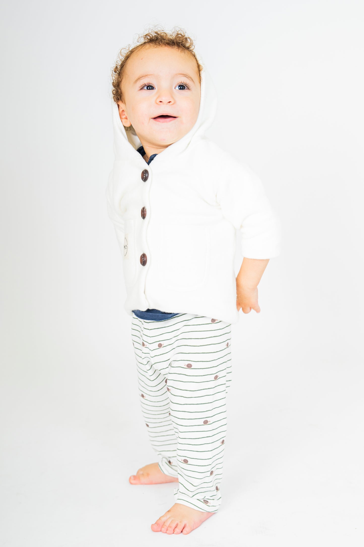 Giacca in pile di cotone con cappuccio