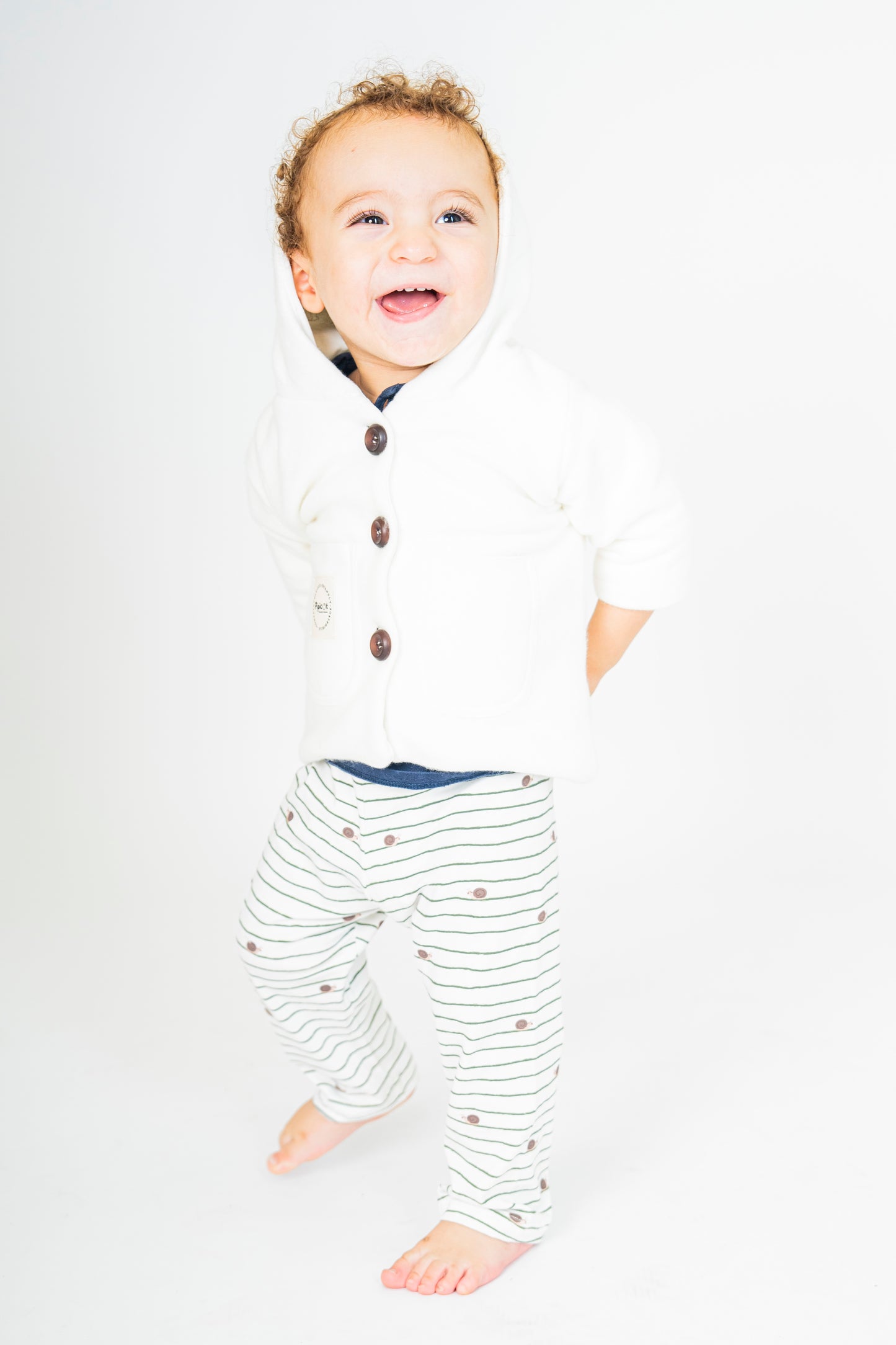 Giacca in pile di cotone con cappuccio