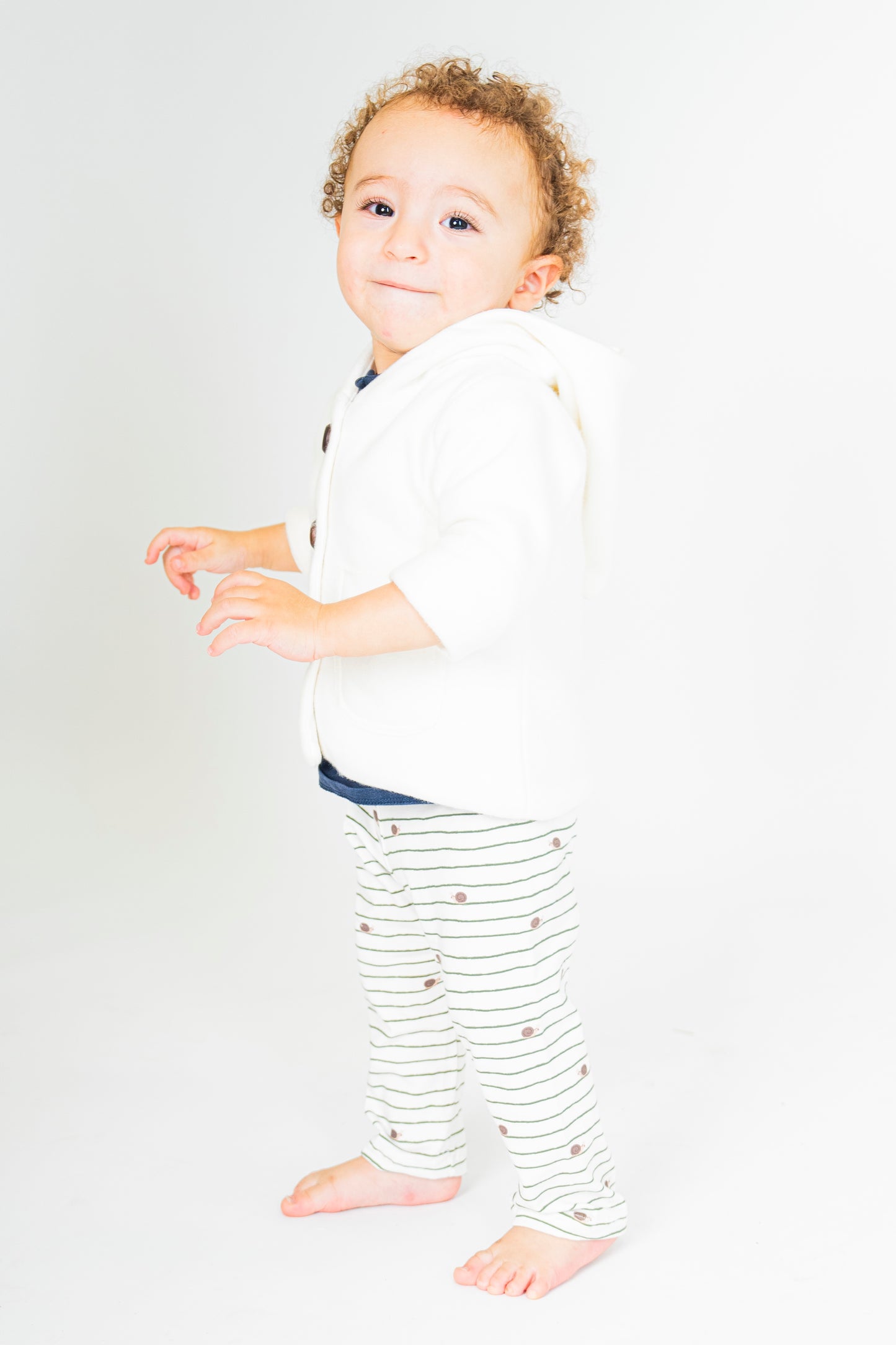 Giacca in pile di cotone con cappuccio