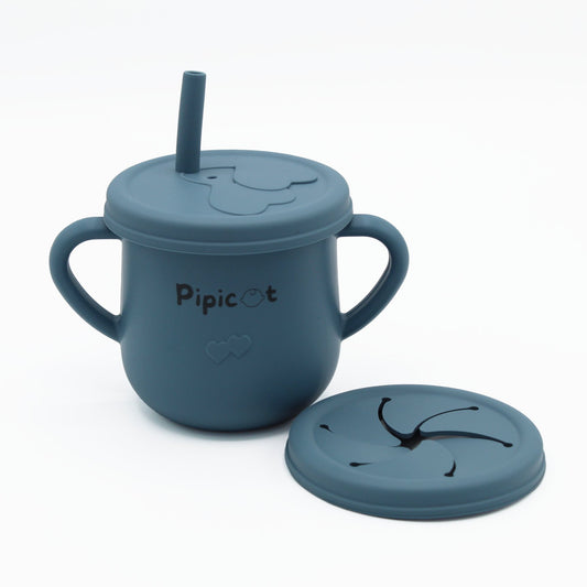 Bicchiere in silicone con coperchio - Pipicot