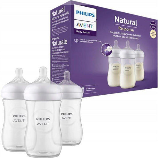 Set di Biberon AVENT Natural Response 260ml - 3 pezzi